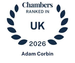 A laurel wreath surrounds the text: Chambers Ranked In UK 2026