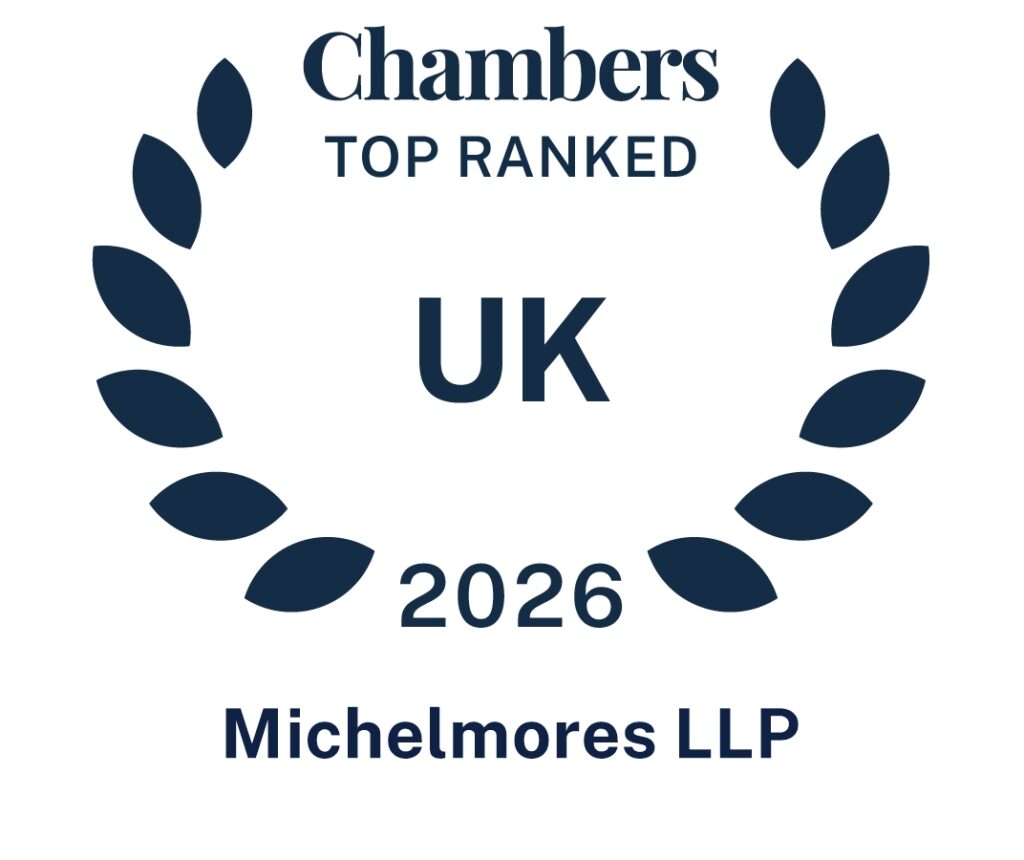 A laurel wreath surrounds the text: Chambers Ranked In UK 2026