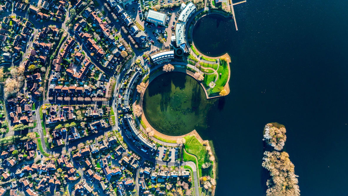 Aerial view of Milton Keynes