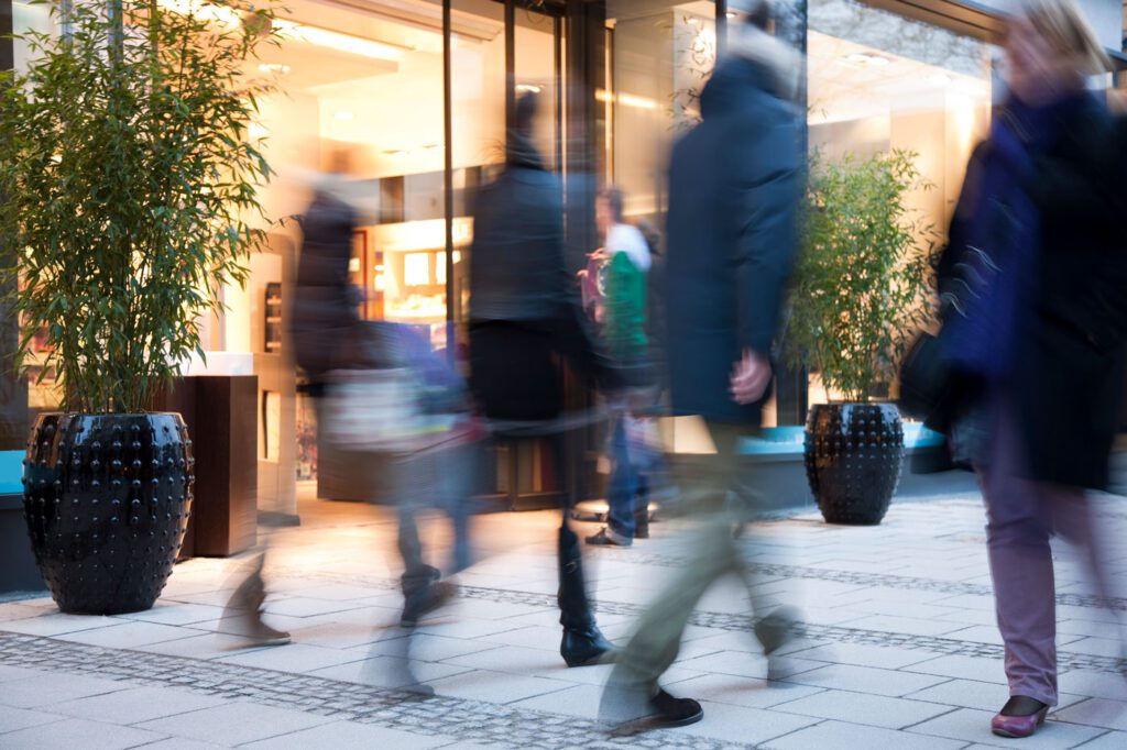 people walking in city