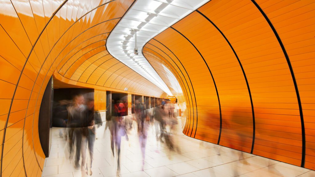 Colourful subway station