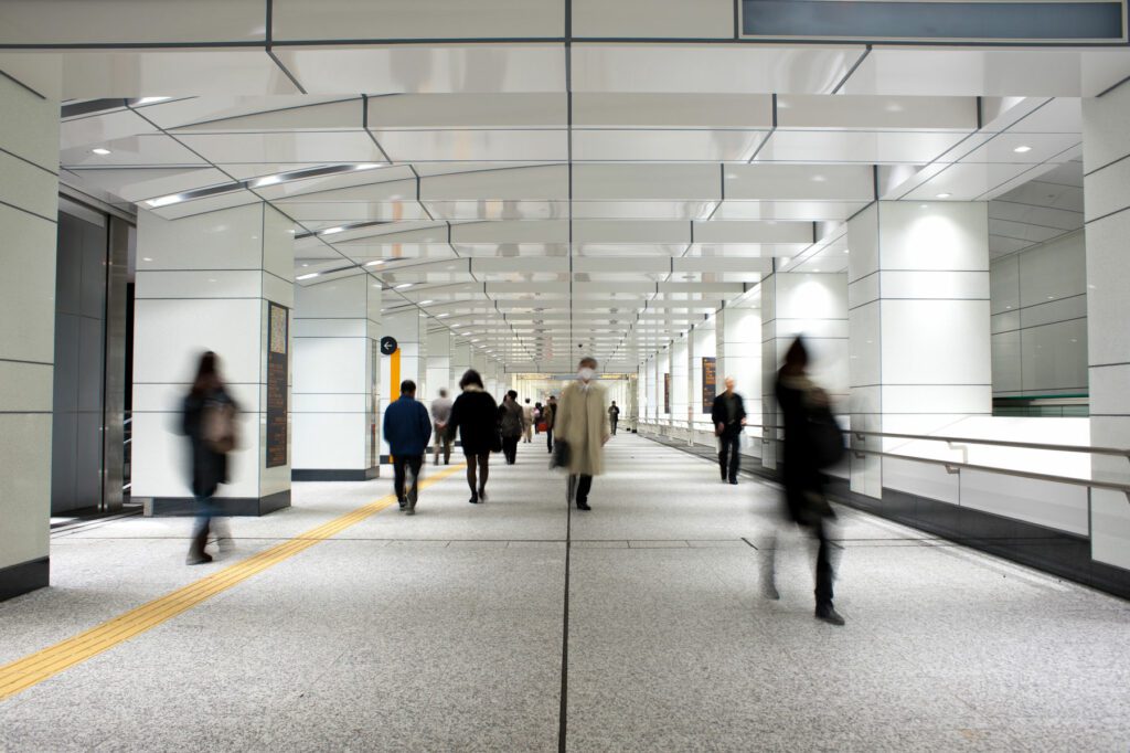 People walking Underground Shinjuku, Tokyo, Japan