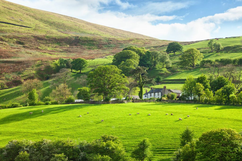 Beautiful spring landscape in Lake District National Park