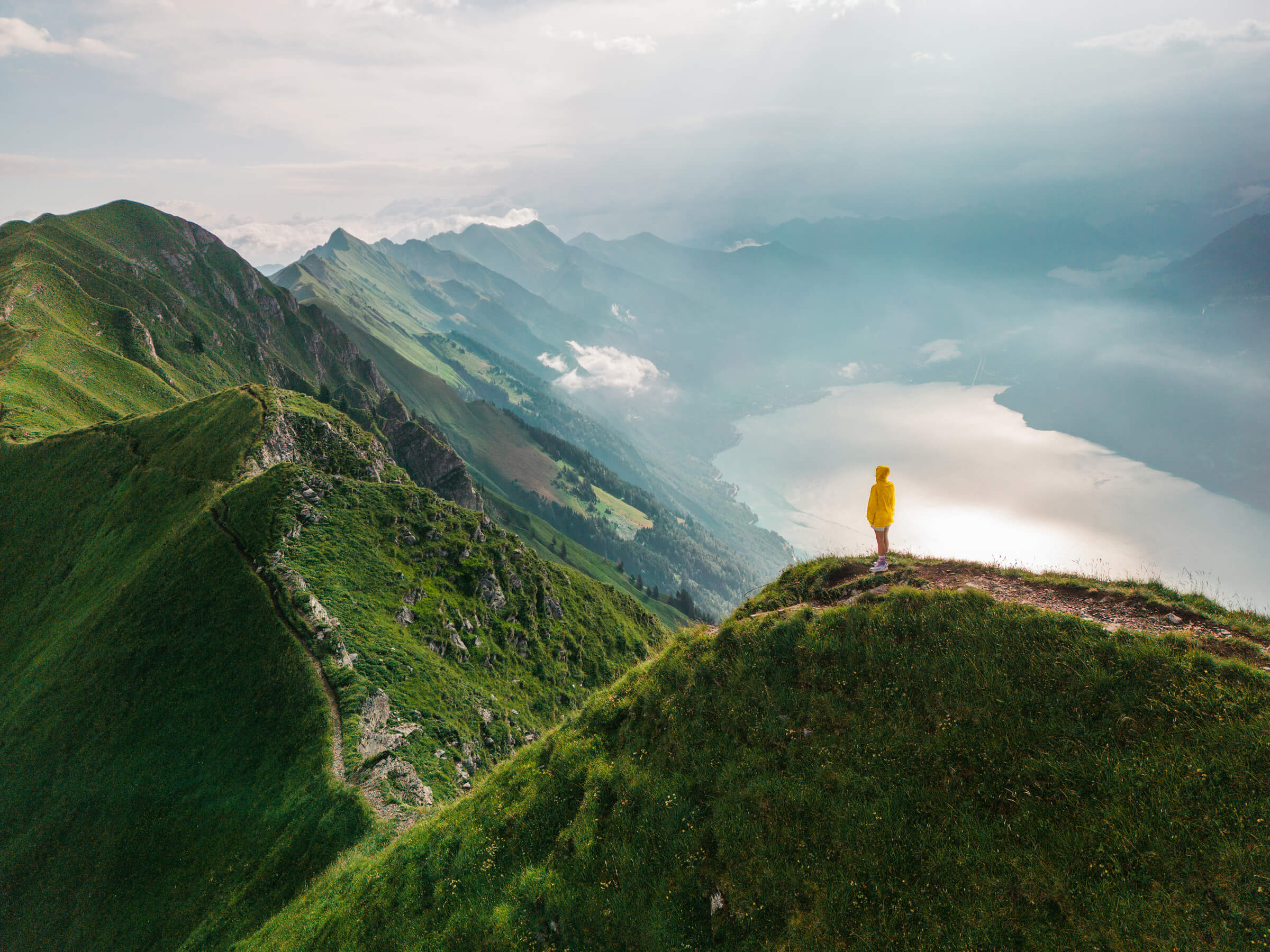 Person stood on mountain range