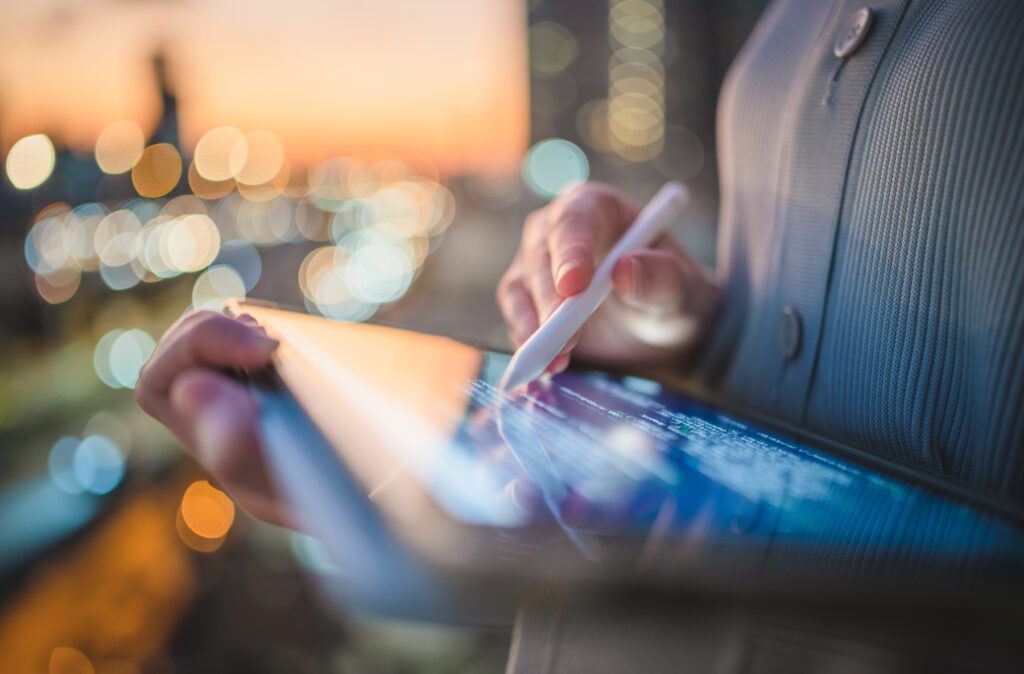 Person working on tablet