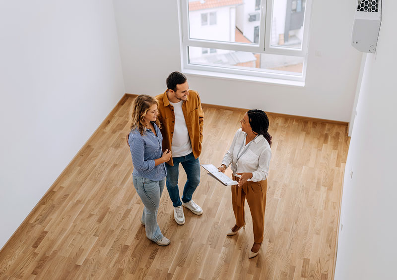 Couple buying house