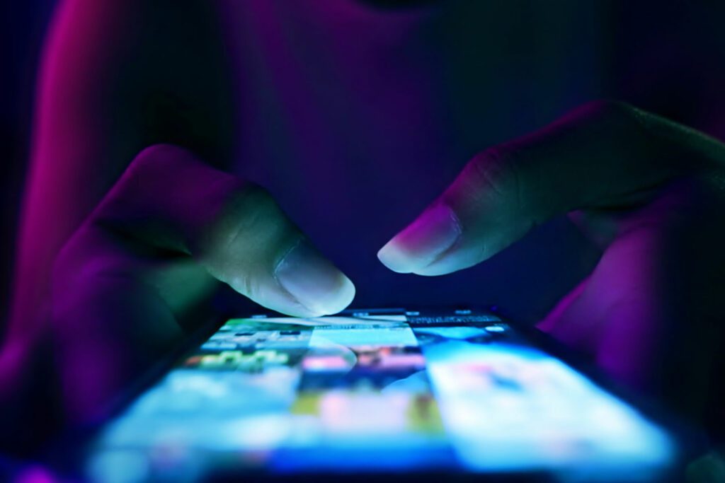 businesswoman using smart phone ,Social, media