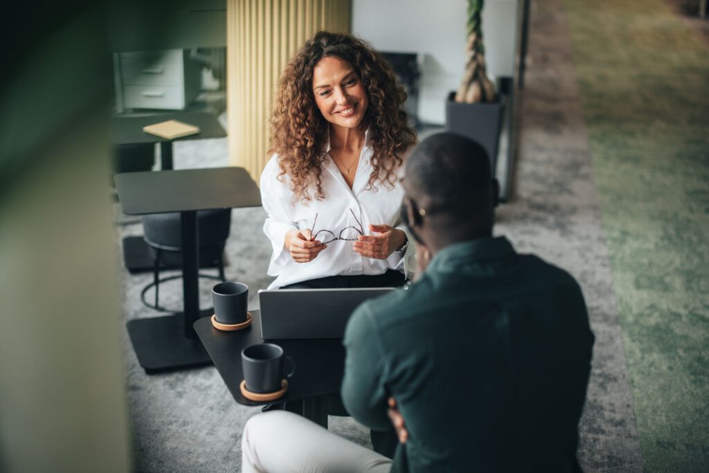 Shot of business people having a meeting in modern office