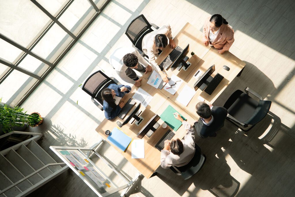 Business colleagues working together