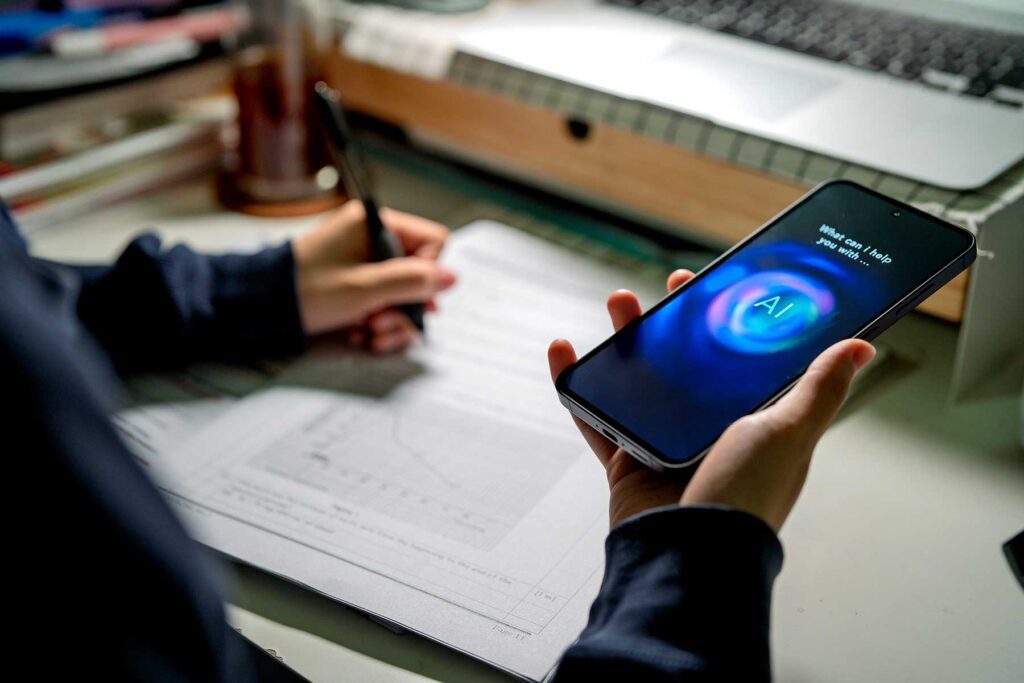 Person using AI chatbot