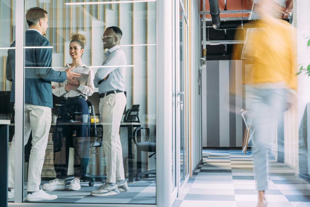 Shot of business people having a meeting in board room.