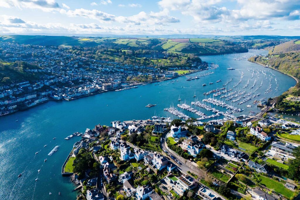 Kingswear and Dartmouth, Devon - Drone Aerial Panoramic
