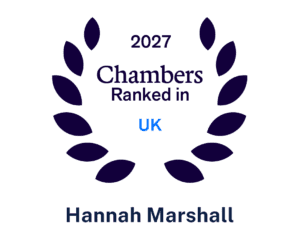 Chambers 2027 UK ranking badge for Hannah Marshall, featuring a laurel wreath icon.