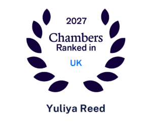 Chambers 2027 Ranked in UK laurel wreath emblem with the name Yuliya Reed below.