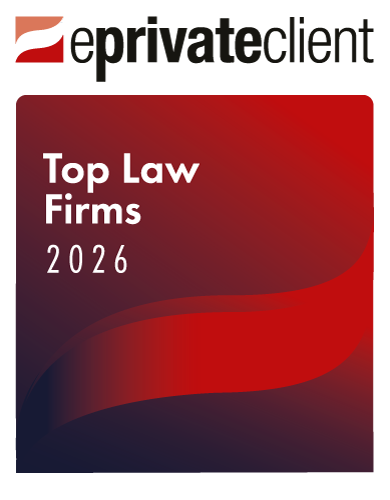 Eprivateclient Top Law Firms 2026 awards logo.