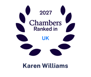 Chambers 2027 UK ranked laurel badge for Karen Williams.